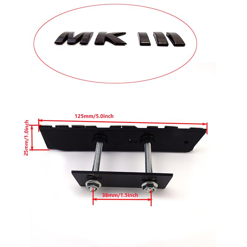 3D Black MKIII MK3 Rear Car Emblem and Rear Truck Chrome Red Badge Car Sticker for Volkswagen VW Golf Jetta MK3