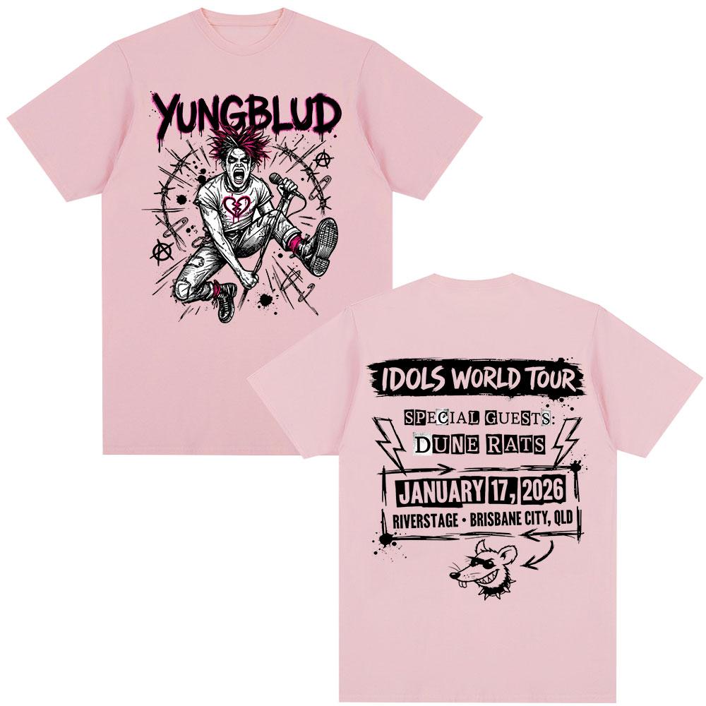 Yungblud IDOLS World Tour 2026 Merch Tshirts Mens Clothing Fashion Short Sleeves Tshirt Cotton Summer Oversized T Shirt Tops