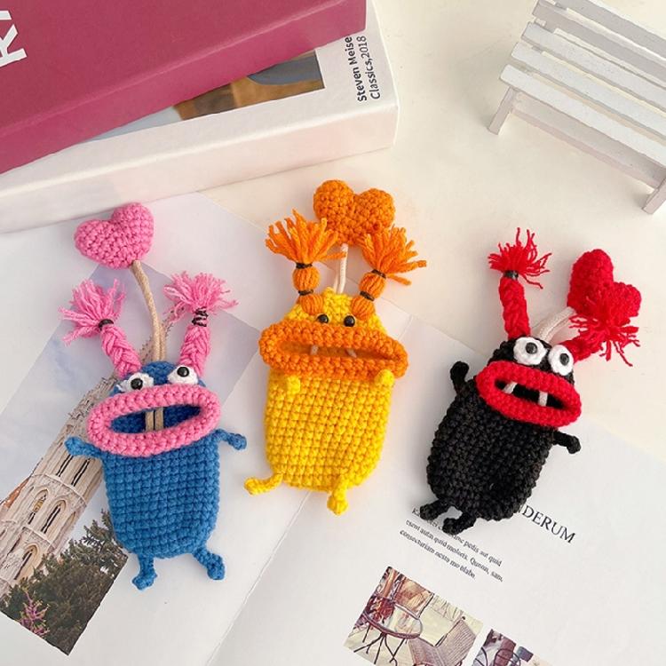 Pull Out Car Keys Cases Bag Funny Cartoon Keychains Pouch Hand Knitting Keys Wallets Organizers for Women and Men