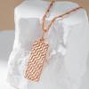 Modisches Glänzendes Anhänger-Halskette Für Frauen Luxus Roségold Farbe Einfacher Quadratischer Anhänger Hohe Qualität Täglicher Schmuck
