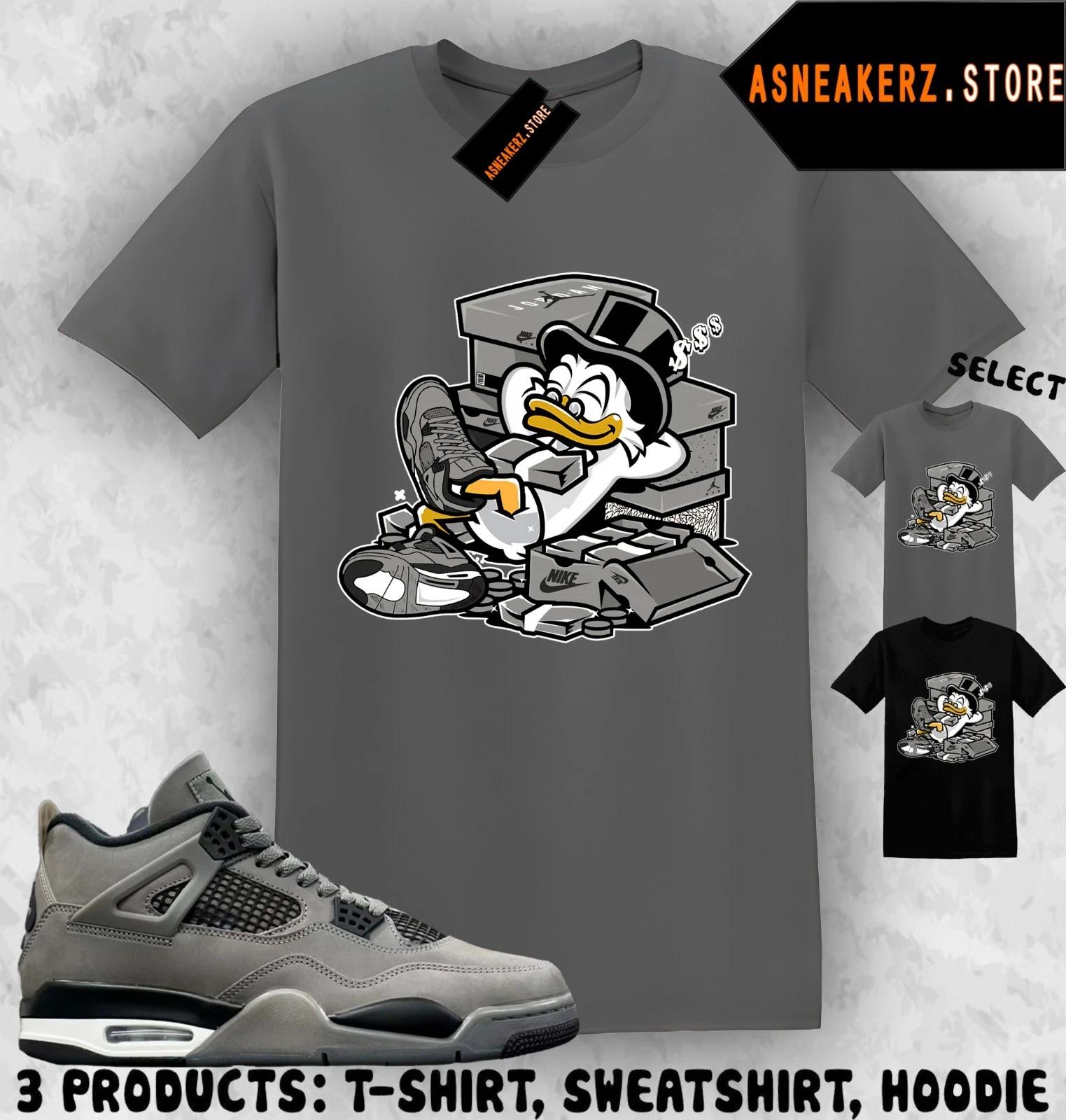 Shirt To Match AJ 4 Cave Stone 2025 Sneaker Matching Tee Scrooge Duck T-Shirt S
