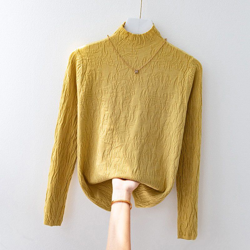 Undercoat for Women In Autumn and Winter Coat and Sweater Half High Neck Knitted Sweater Top