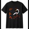 Neon Egret in Nature Bird Mens T-Shirt Black 100% Cotton Ornithology Graphic Tee
