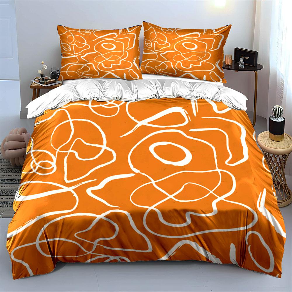 Abstract Orange Bedding Set Bedding Duvet Cover Set Duvet Cover Pillowcases (1 * Duvet Cover 2 * Pillowcases, Without Duvet Insert)