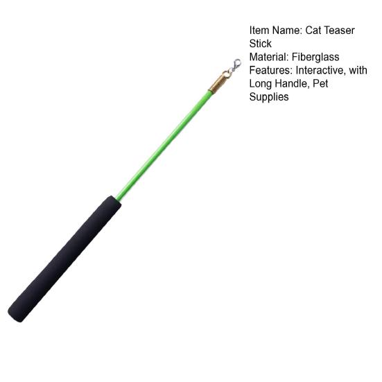 Interactive Cat Wand Toy with Long Handle Indoor Kittens Teaser Stick Small Medium Large Cats Play Exercise Boredom