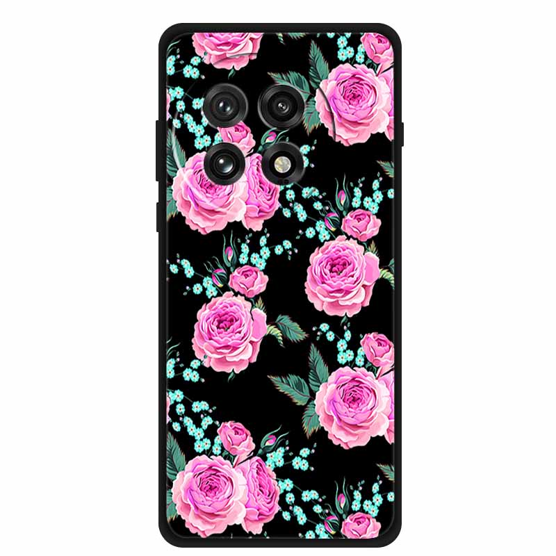 Black Silicone Case For OnePlus 13 5G Case Cartoon Cat Soft Back Cover For OnePlus Ace5 5G Ace 5 Pro 13R Phone Case Shell Coque