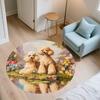 Beautiful Poodle pattern round rug,Carpet Rug for Living Room Bedroom  Playroom ,Non-slip Floor Mat,Holiday Gifts and Birthday Gifts.