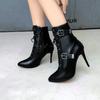 Fashion Fashion Ankle Boots For Women Hot 2024 Sexy Women's Ankle Boots Autumn Winter Buckle High Heel Lace Up Short Shoes Large Size