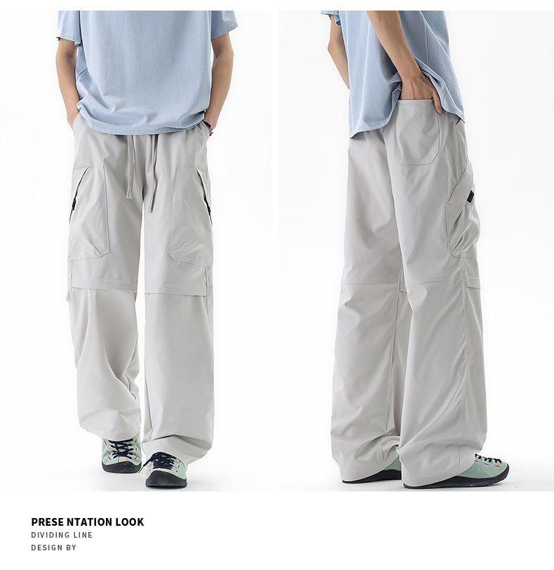Men's Solid Color Wide Leg Work Pants
