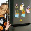 Funny Holiday Gift for Kids 6 Pcs Halloween Refrigerator Magnets, Grim Reaper Pumpkin Skull Ghost Magnetic Note Holders Iron Doors Reusable
