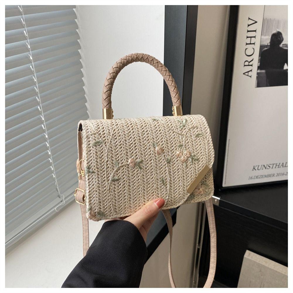 Mode Rattan Strohtasche Große Kapazität Handgefertigte Flecht-Handtaschen Böhmische Schulter-Umhängetasche für Damen Mädchen