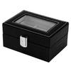 Tragbare Schmuckaufbewahrungsbox im Retro-Stil, Etui, Ring-Display-Organizer (Schwarz)