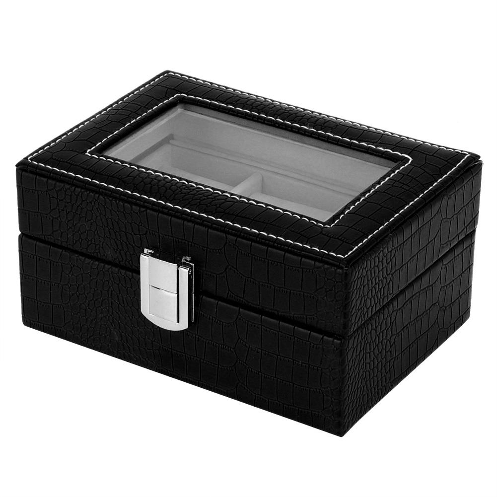 Portable Retro Style Jewelry Storage Box Case Rings Display Organizer (Black)