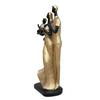 Stylish Golden Black Resin Couple Statue with Child for Home Decor (Pack of 1, Black & Golden)