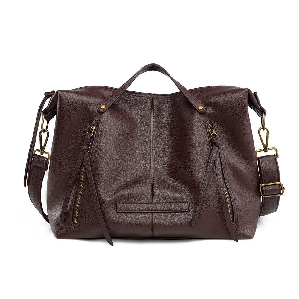 

Tote bag Korean version, slack women s bag, premium soft leather commuter bag, autumn and winter large-capacity shoulder bag