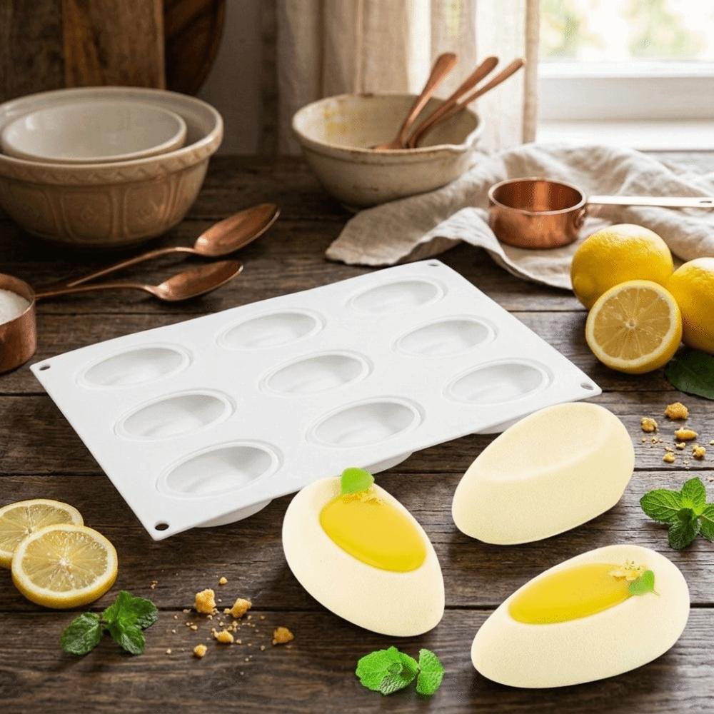Easy Demolding Non-Stick Egg Silicone Mold Waterdrop Shape Flexible Dessert Mold Shell Groove Decoration Cake Mold Party