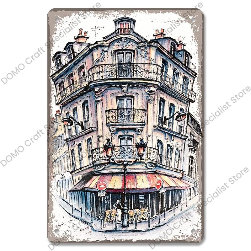 Vintage Paris City of Love Bastille Day Metal Tin Sign  French Wall Decor for Cafe Living Room Home  Retro Poster Plaque for Uni