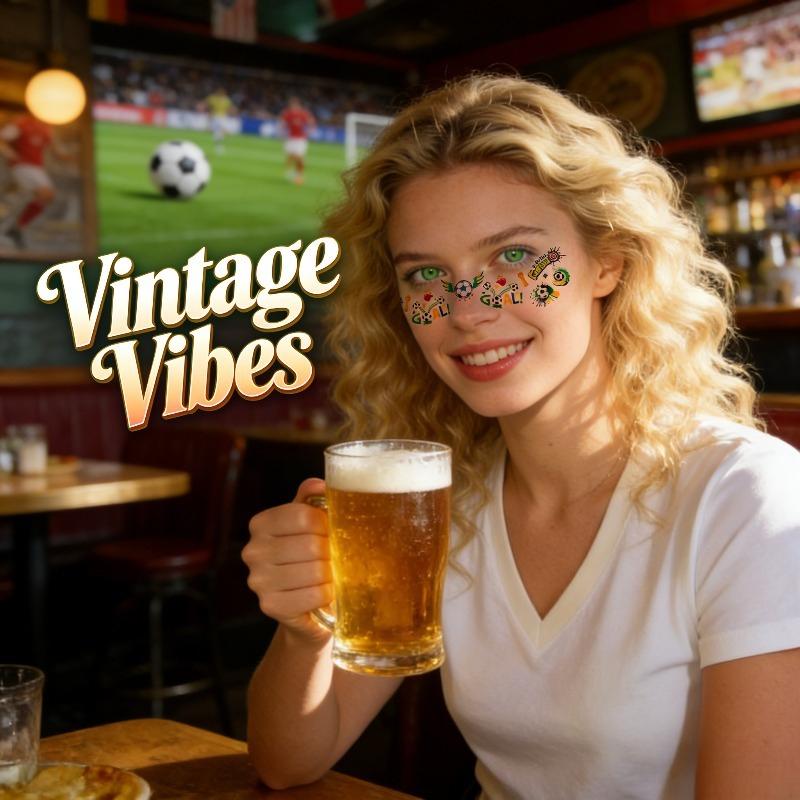 6 Sheet/Piece 2026 Soccer Temporary Face Tattoo Stickers, Sports Event Fan Cheer Up Makeup Decor Waterproof Body Stickers