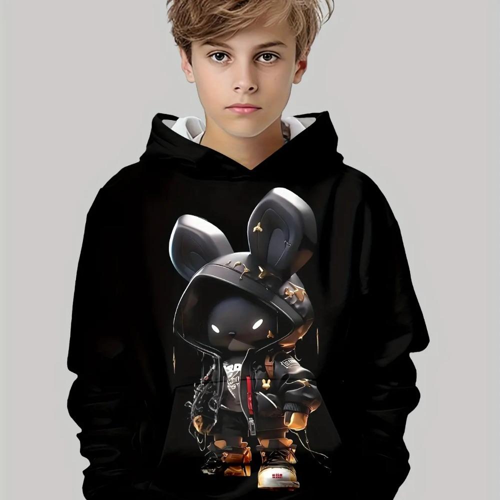 Children's Funny Series 3D Digital Print Boy Hip-hop Personality Hooded Sweatshirt