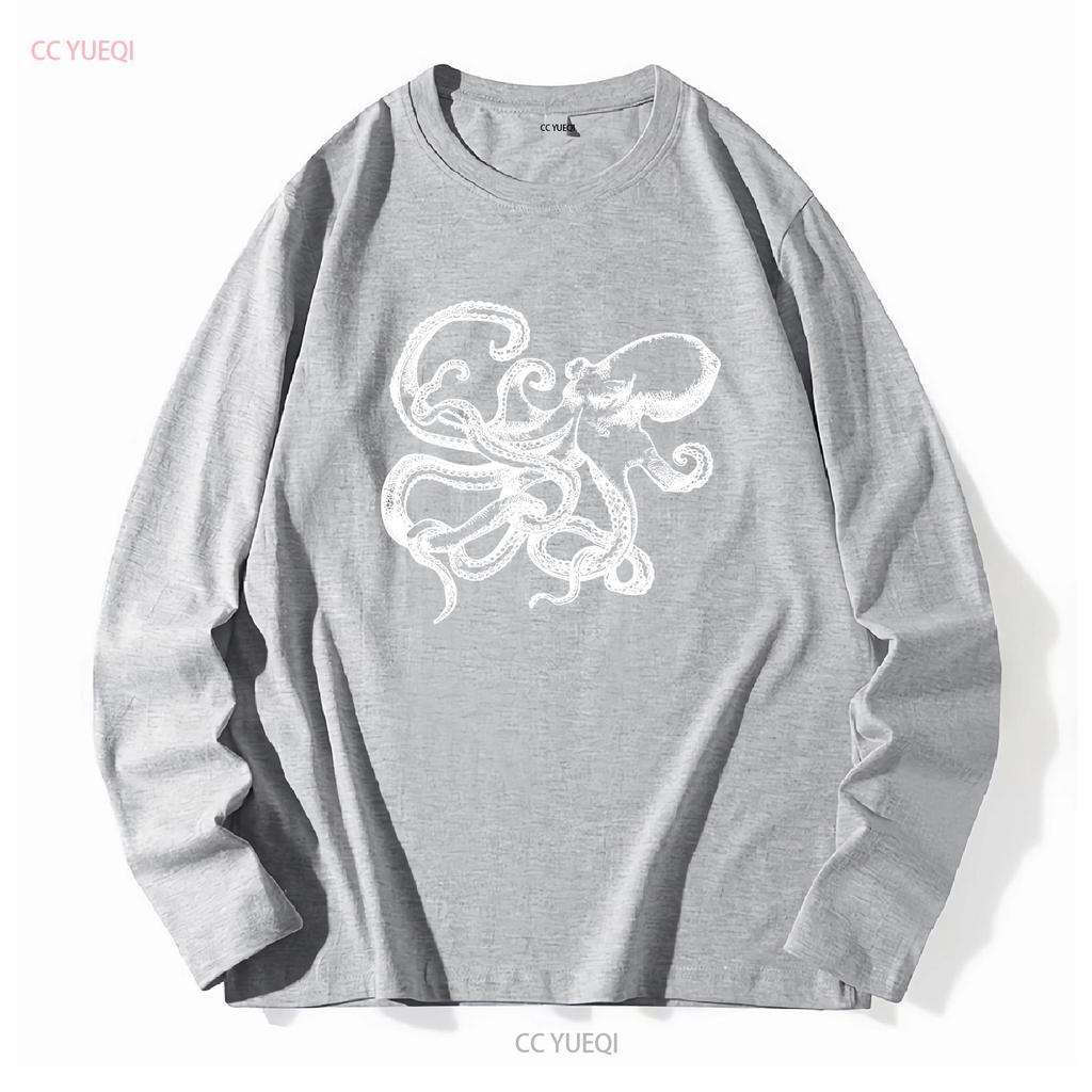 Octopus Ink Drawing Kraken T Shirt Various Sizes Colours Vintage Washed Graphic Casual Slightly Fashion Homme Designer Clothes