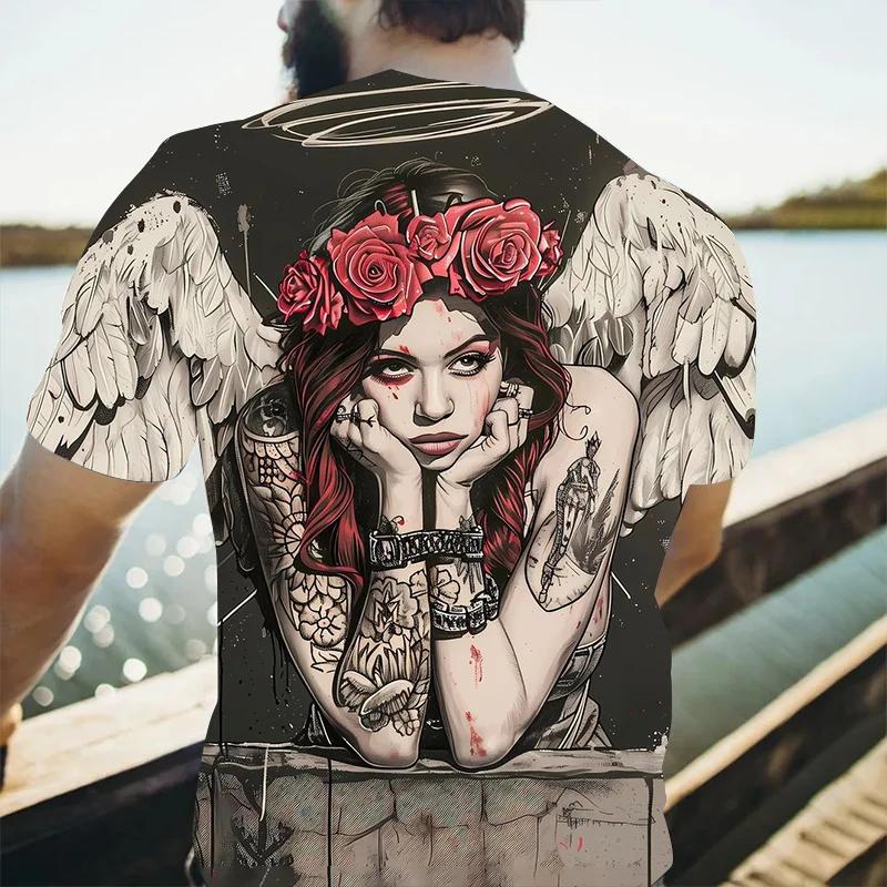 Gothic Style Men's T-shirt Horror Skull 3D Print Kids Tees Fashion Men Women Short Sleeve O-Neck Tshirt Oversized Street Y2k Top