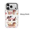 Playful Cartoon Dachshund Dog Stripe Sweater Skateboard Cute Pattern Art Film Aesthetic Protective Phone Case For iPhone 13 14 15 16 17 Pro Max Plus