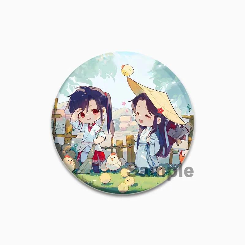 32/44/58mm Heaven Official's Blessing Anstecker Huacheng Xie Lian Anime Broschen Handgemachte Niedliche Emaille-Pins für Kragen Kleidung Schmuck 44/58mm