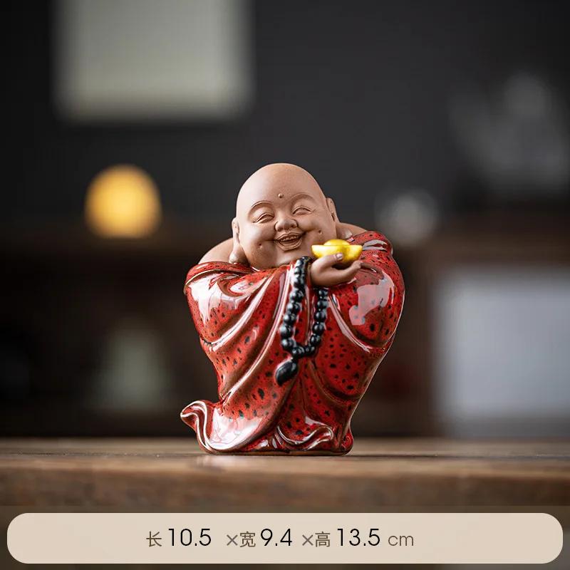 Керамическая статуя Будды Дзен Майтрейи, милая домашняя комната, офис, украшение для цветочного горшка, избранный подарок