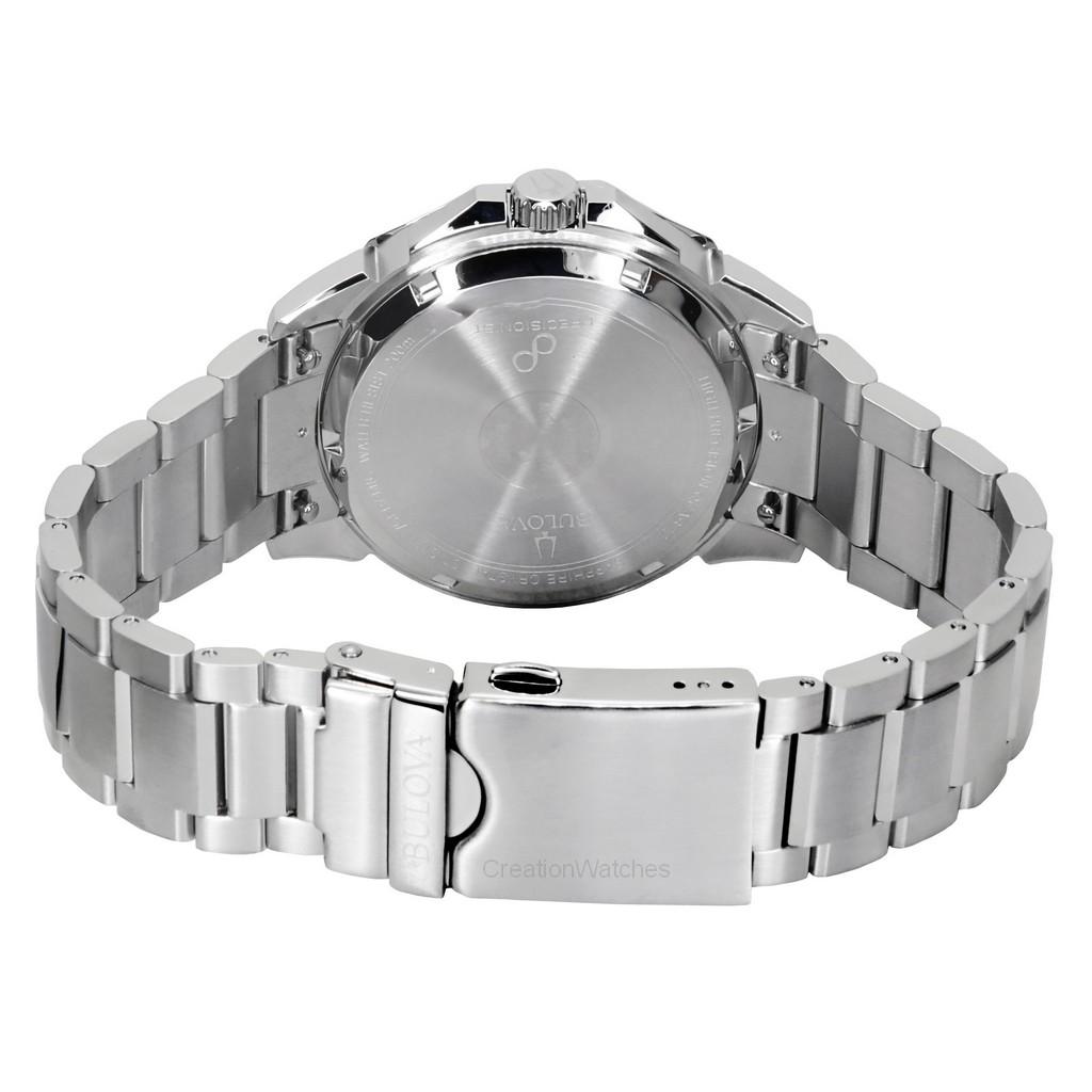 BULOVA Marine Star Precisionist Edelstahl blaues Zifferblatt Quarz Taucheruhr 96B433 200M Herrenuhr