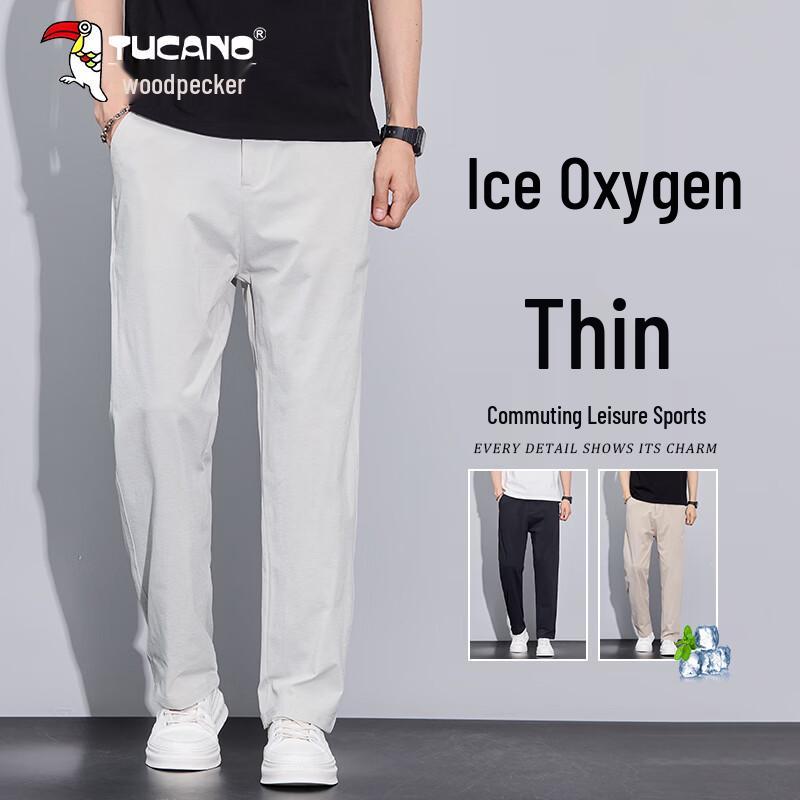 TUCANO Men s Ice Silk Straight-Fit Casual Pants L