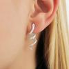 Elegant Gold And Silver Snake Design Alloy Stud Earrings For Women Fashion Accessory