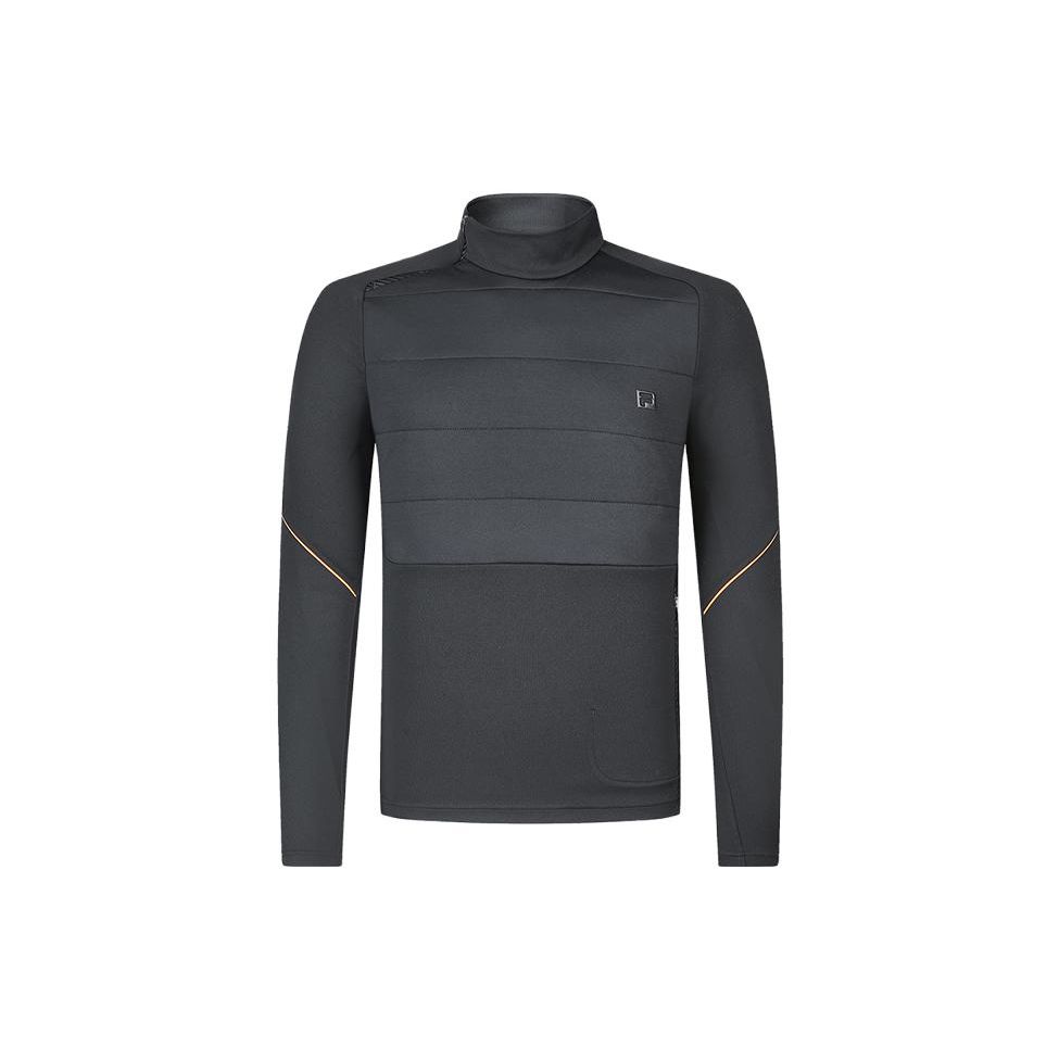 

FILA Golf Series Color Block Stand Collar Golf Elite Long Sleeve T-Shirt Men Tops Deep-Black A11M345215F-BK XL