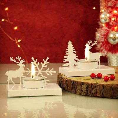 Christmas Reindeer Candle Holders Table Decoration Stand Christmas Decor  Pack of 2