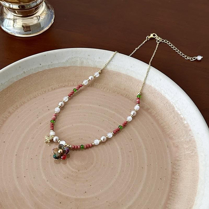 Collier de Perles en Pierre Naturelle pour Femmes - Choker Chaîne Clavicule de Luxe 2025