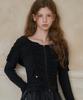RONRON Pendant Shirring Sailor Zip Up Black