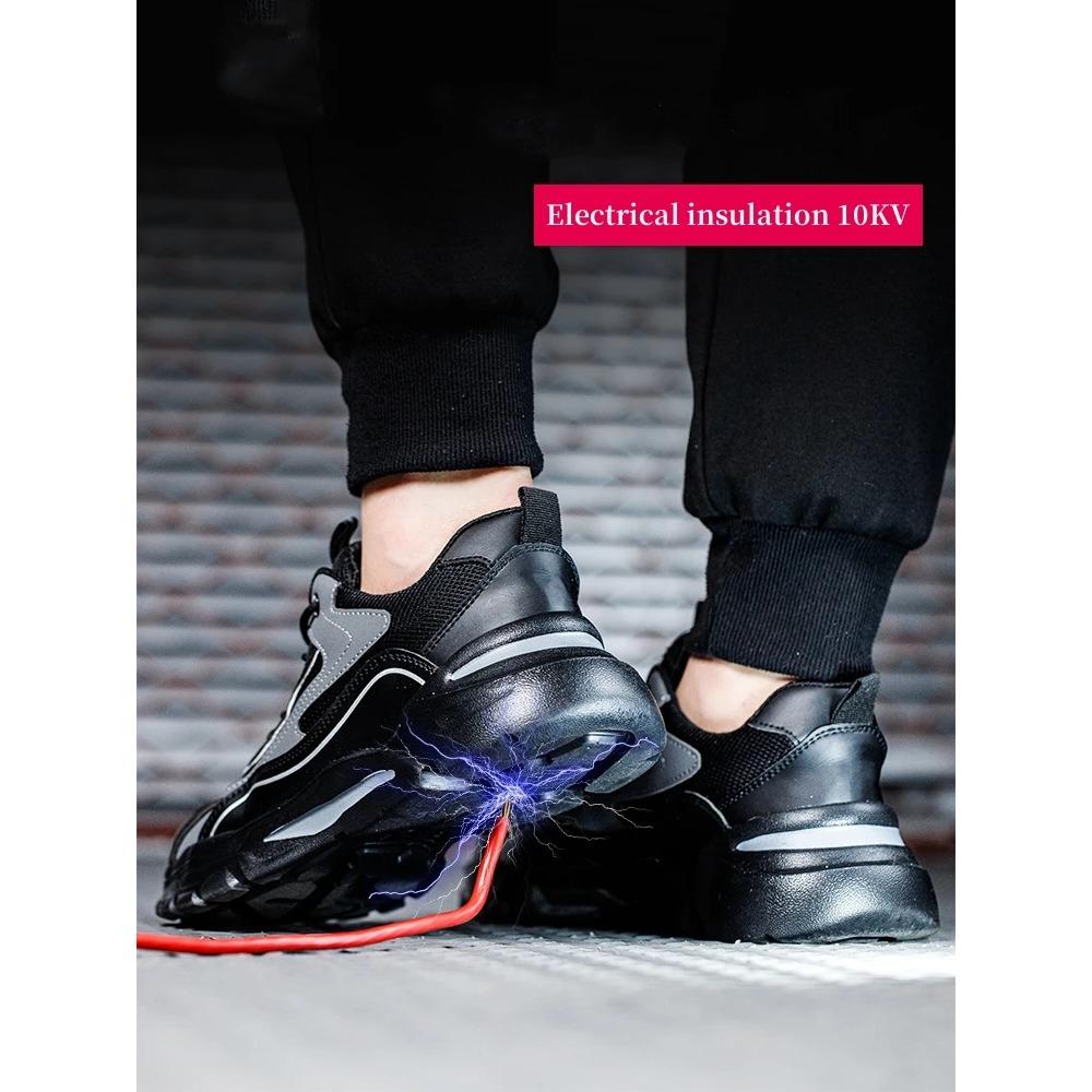 Electrical Insulation 10KV Men Work Safety Shoes Lightweight Safety Boots Indestructible Anti-smash Protective Work Sneakers
