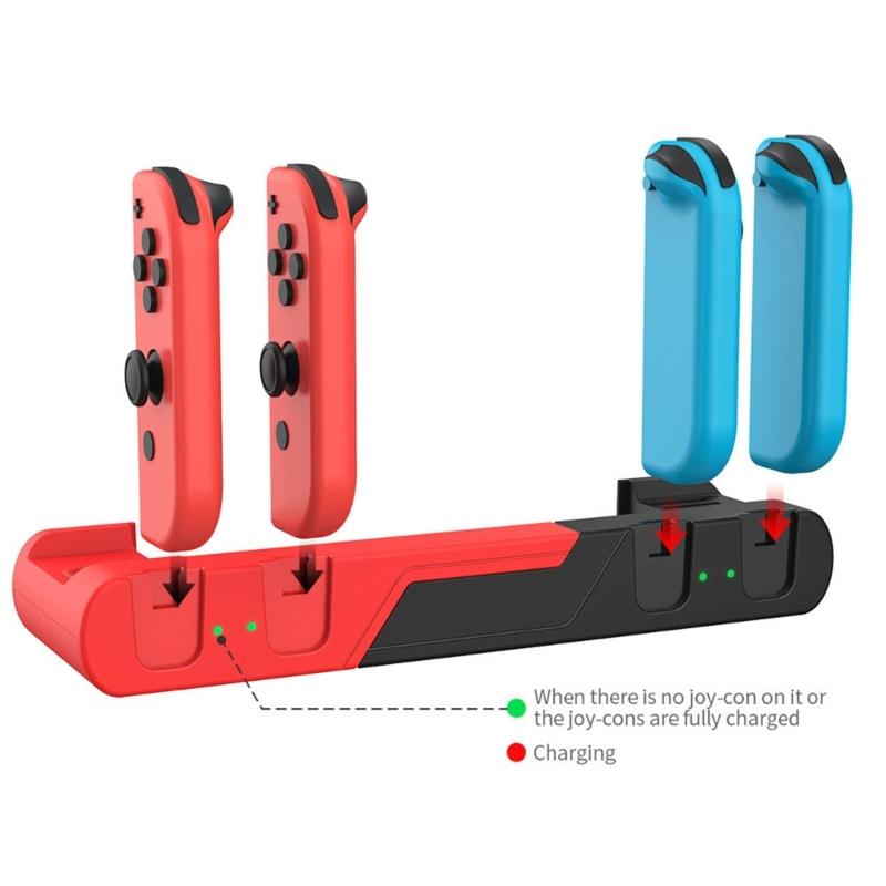 Multiple Angles Gamepad Charger Stand with Overheating Protections Compact Charging Stations Easy Carrying for Switches