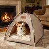 Atmungsaktives faltbares Haustiernest Zelt halbgeschlossen warm kühl Haustierunterstand ideal für kleine Hunde Katzen Zuhause Terrasse Außenbereich
