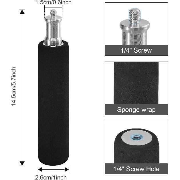 WELLMAKING Camera Handle Grip Support Mount Universal Handle Grip Camera Stabilizer with 1/4 inches Male Screw for Digital Video Camera Camcorder