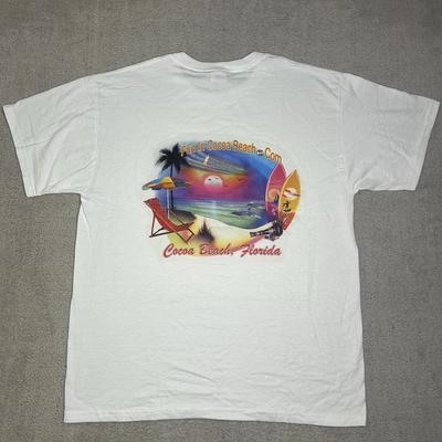 Vintage Cocoa Beach Flordia Tourist T Shirt Men’s Large White Jerzees Tag