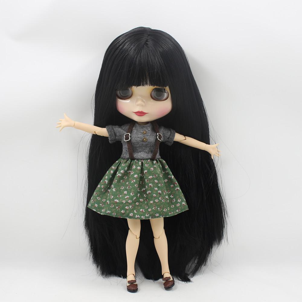 ICY DBS Blyth Doll Bjd Toy Black Straight Long Hair White Skin Joint Body 1/6 30cm Anime Toy Girls Gift Anime