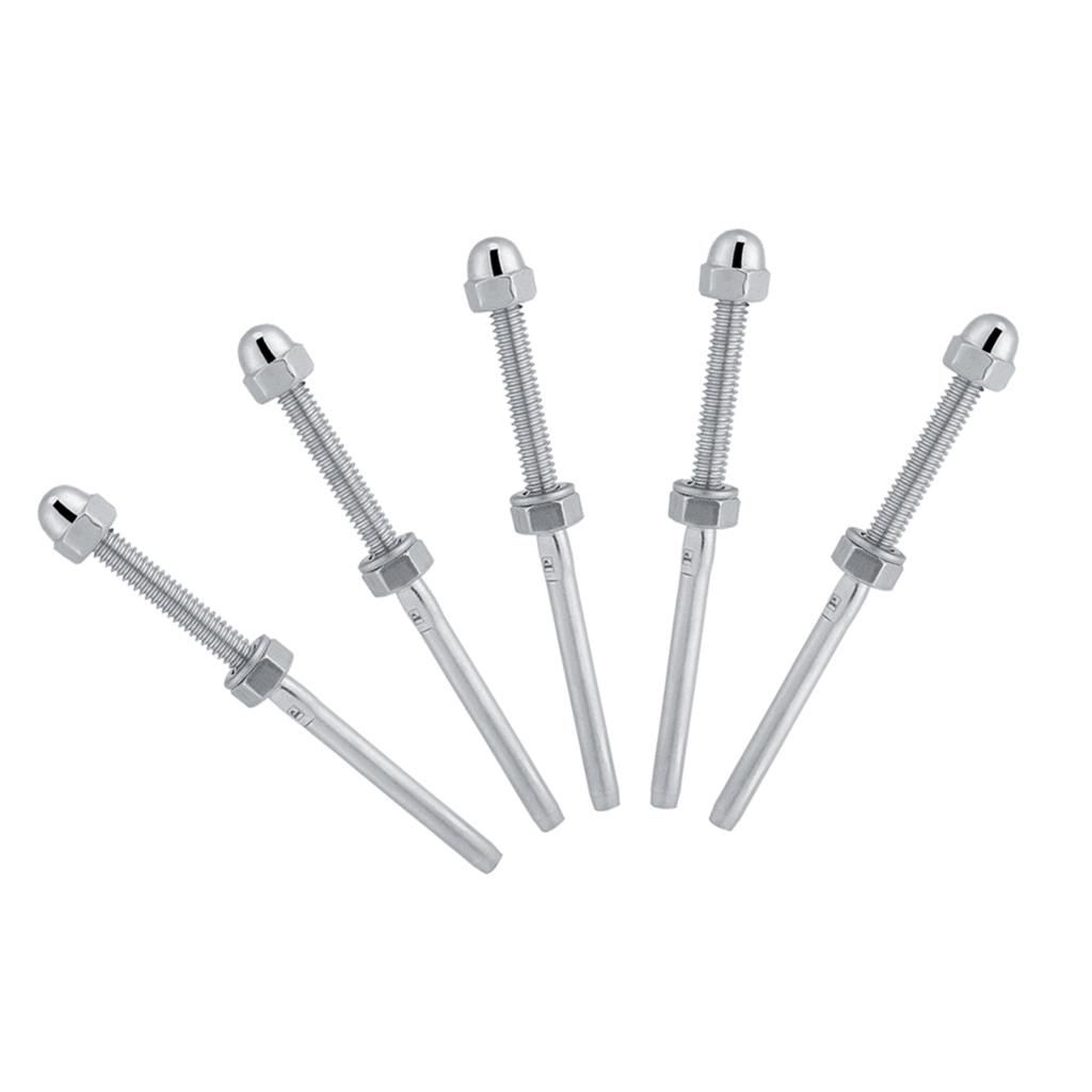 10 Stück Edelstahl Gewinde Spannschloss Endstücke für 1/8 Kabelgeländersystem