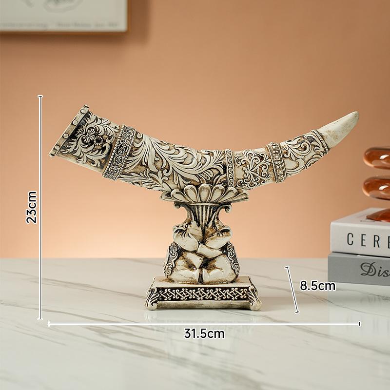 

New Horn Home Decor Ornament Grand Opening Living Room Hotel Homestay Resin Craft Art Decoration Modern Interior Desktop