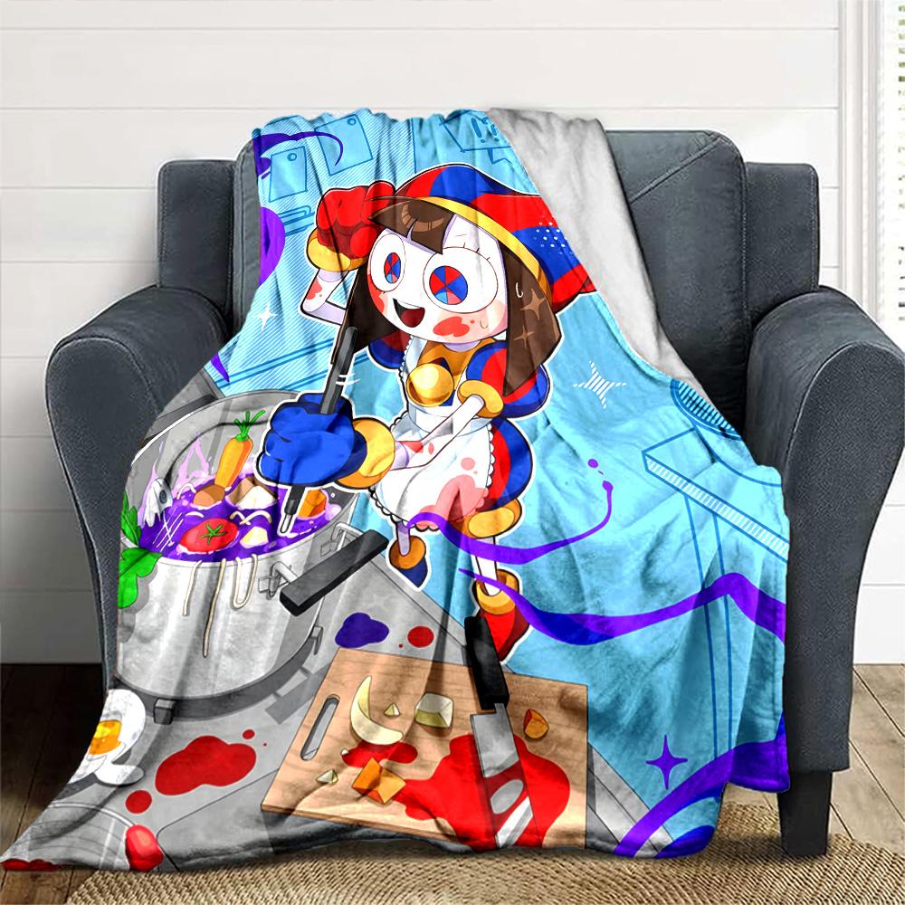 Digital Circus Blanket Comfortable Great for Picnics Seaside Office Chair Four Seasons Multipurpose Modern Gift for Travel Home Birthdays