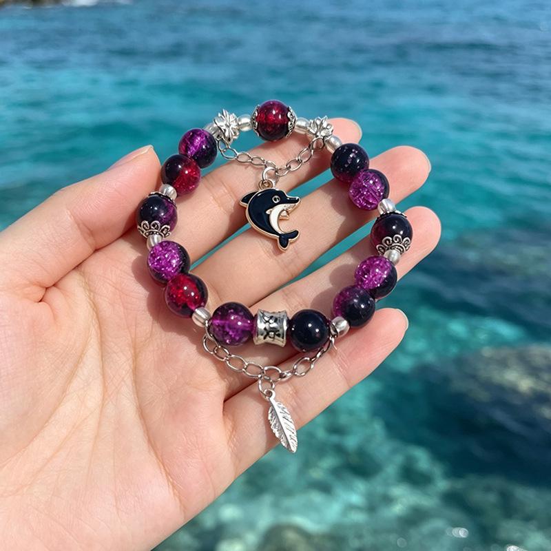 Summer Special Two-Tone Glass Beads Floral Bracelet – Luxurious & Soft Design for Women and Students