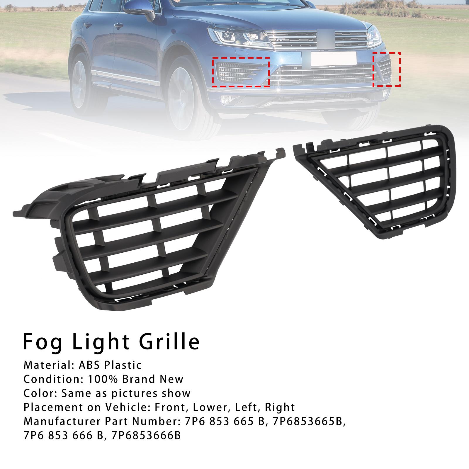 

2PCS Front Lower Fog Light Cover Grille Grill Fit VW Touareg 7P 2015-2017