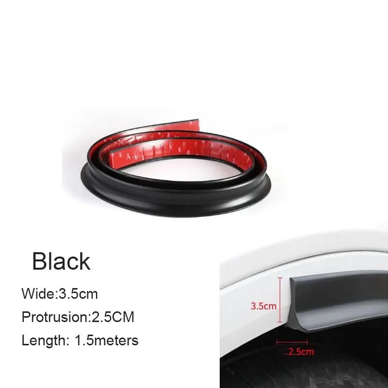 2/3.5/4.5cm*1.5M Car Fender Flares Arches Wing Extenders Wheel Eyebrow Anti-collision Strip Mudguard Lip Cover Scratch Proof
