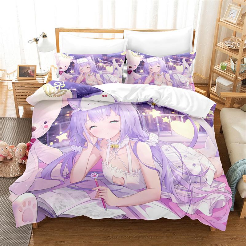 Cartoon Cute Girl Bedding Set Duvet Cover Set Lovers Bedding Kids Luxury King Size Comforter Bedding Sets Queen Duvet Cover Set