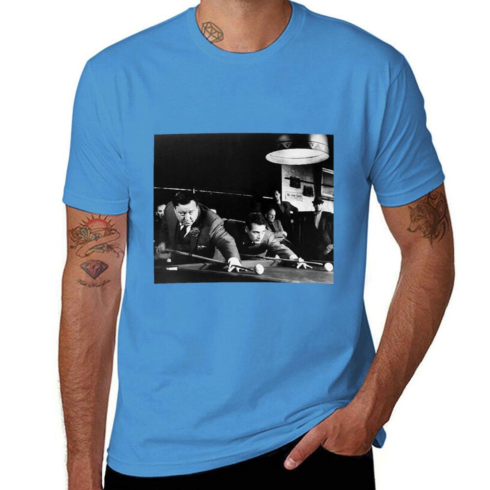 Jackie Gleason And Paul Newman Playing Billiard Tshirt oversizeds anime mens clothing S