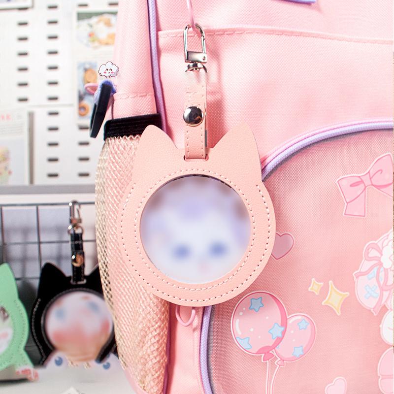 Round Badge Protective Case with Transparent Window Waterproof Hangable Portable Display Bag for Fan Supplies Gift Multi-color